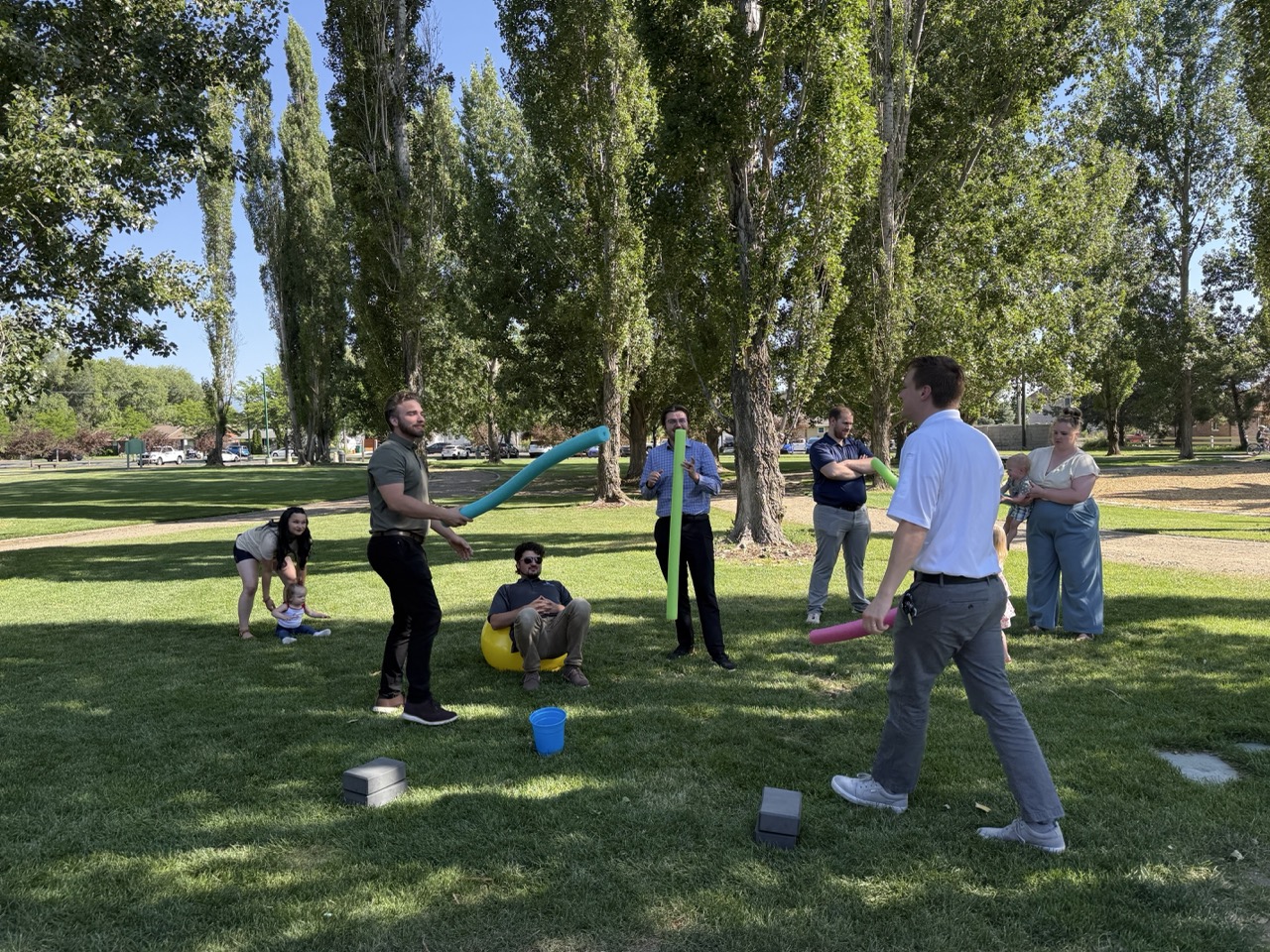 Tech Legion team playing lawn games at a company outing in the park